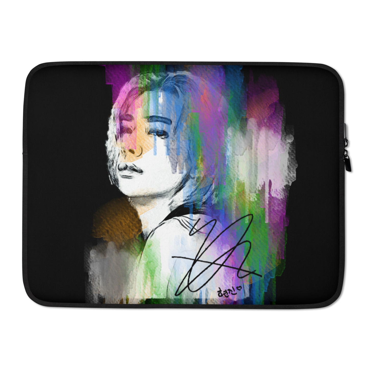 Stray Kids Hyunjin, Hwang Hyunjin Waterpaint Portrait Laptop MacBook Sleeve