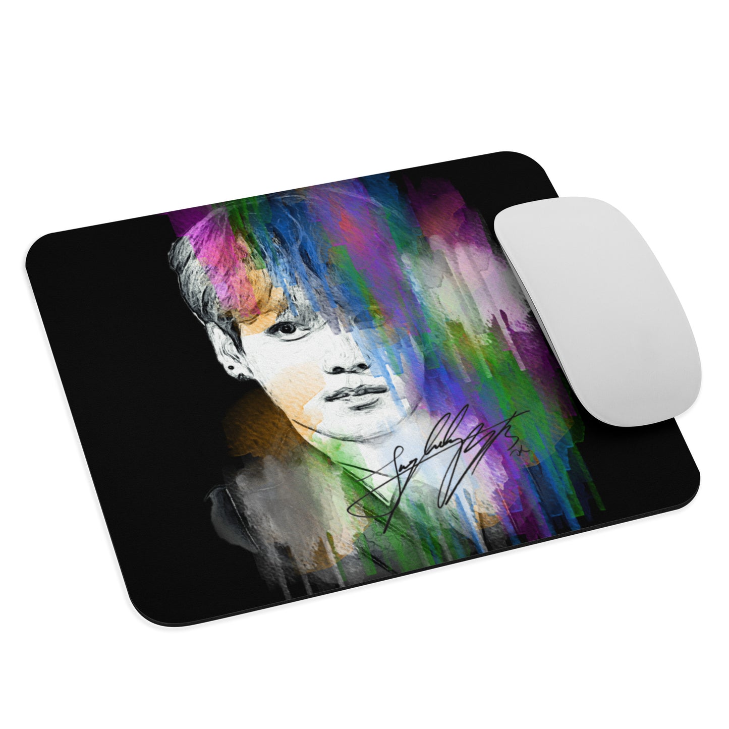 BTS Jungkook, Jeon Jung-kook Waterpaint Portrait Mouse Pad