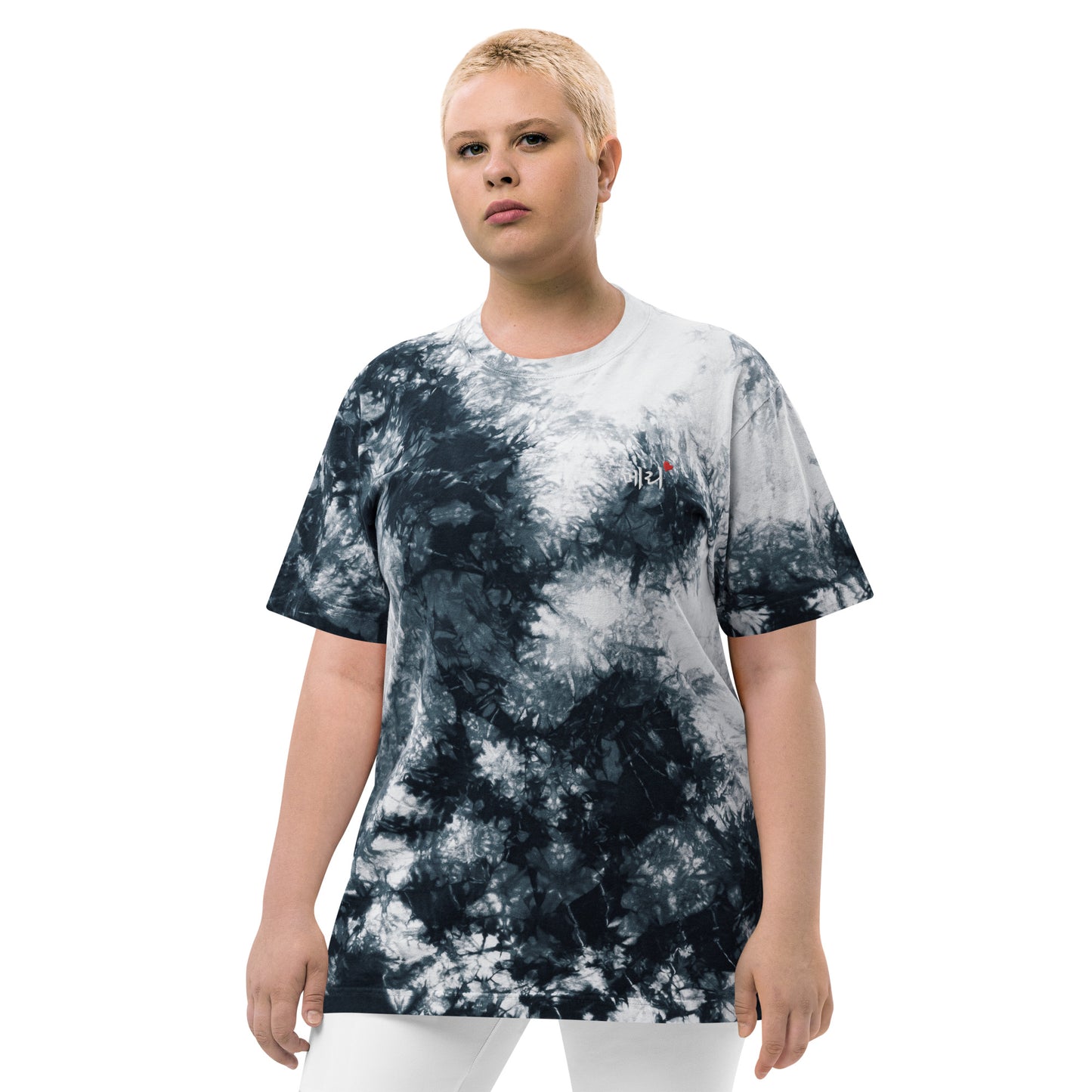 Mary in Korean Kpop Shaka Wear Embroidery Tie-Dye Unisex T-Shirt - kpophow