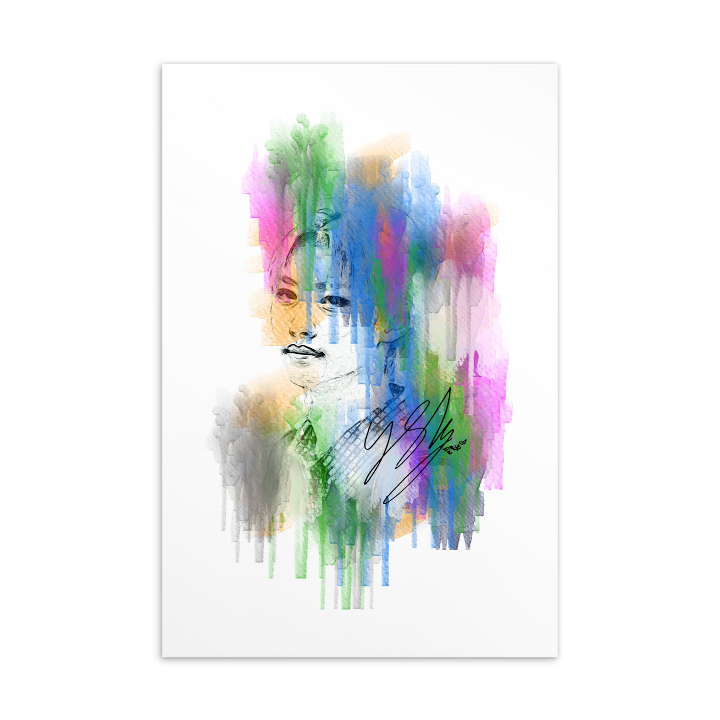 Stray Kids Felix, Lee Felix Waterpaint Portrait Postcard