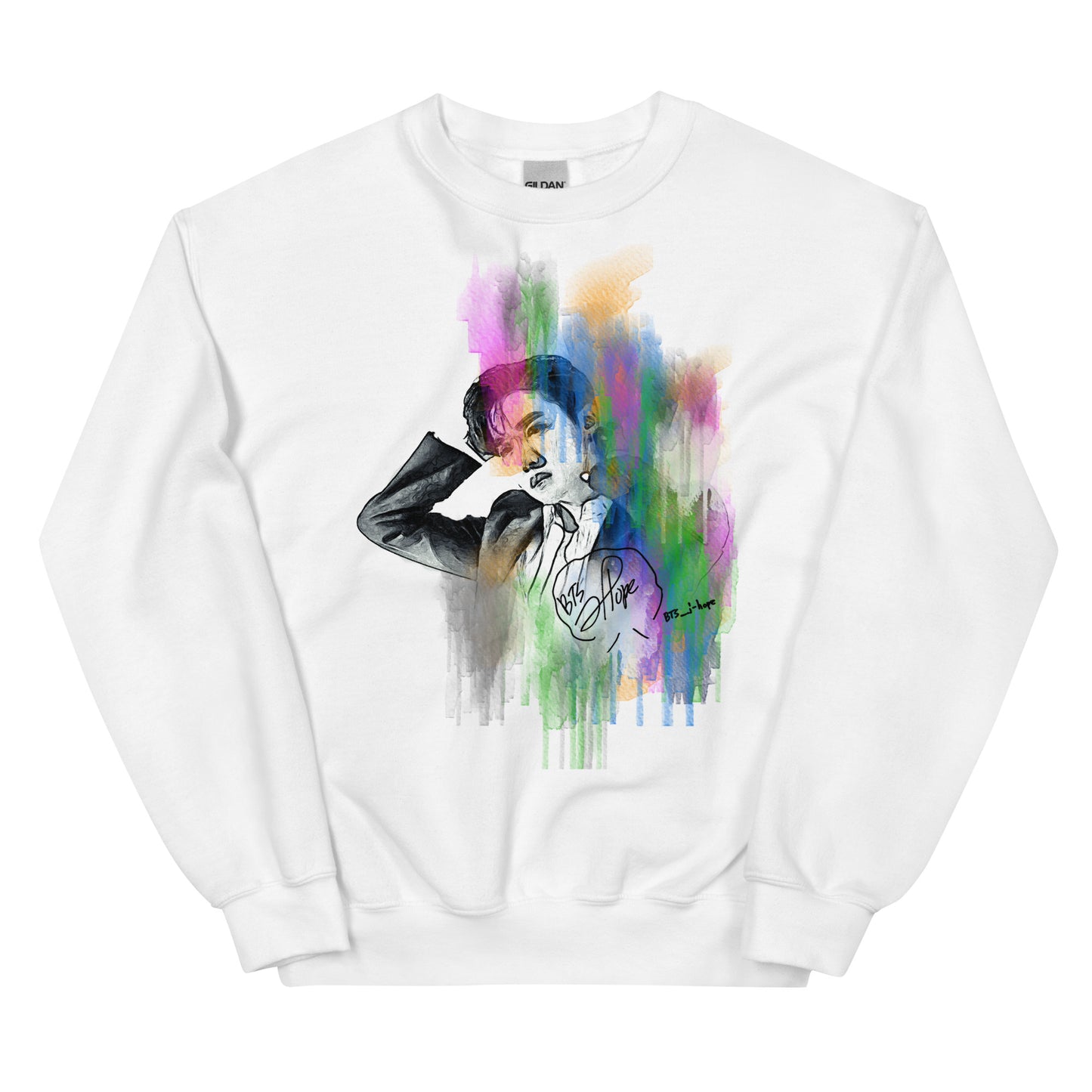 BTS J-Hope, Jung Ho-seok Waterpaint Portrait Unisex Sweatshirt