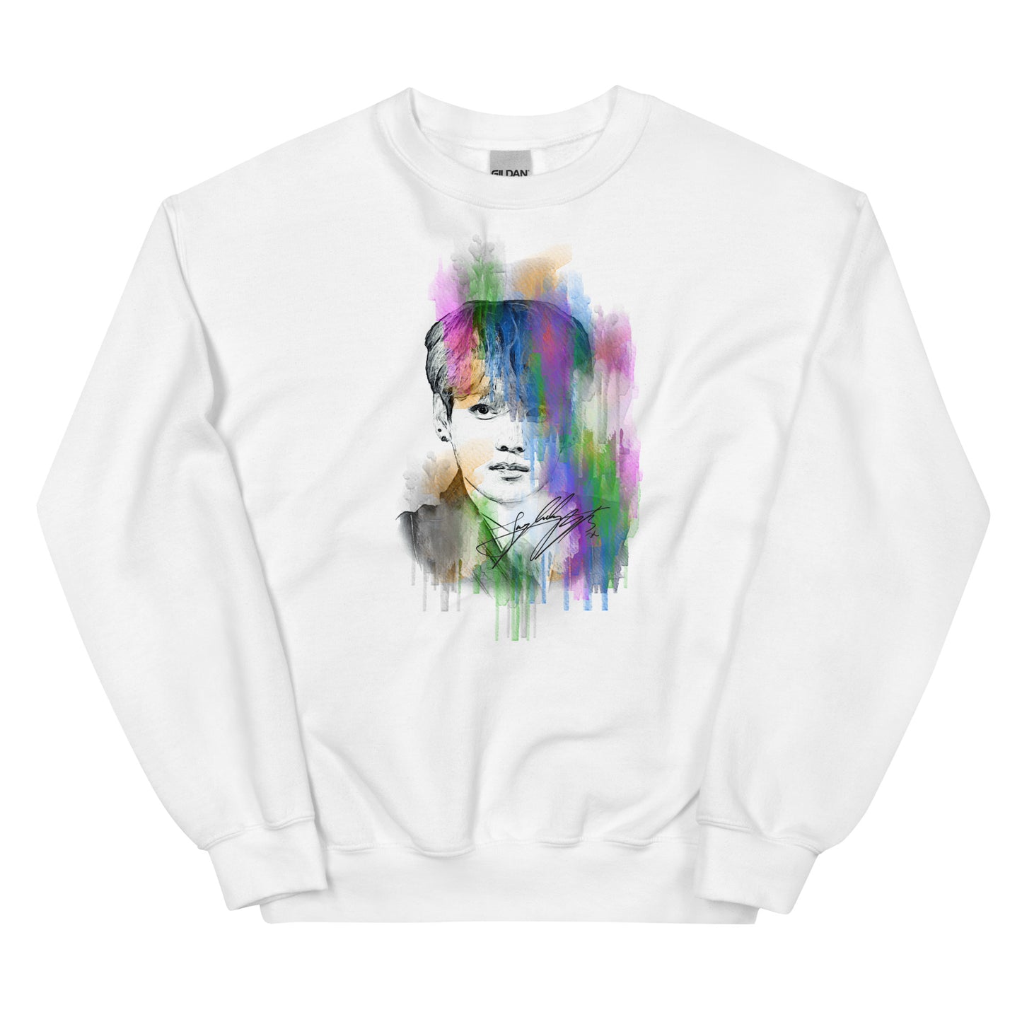 BTS Jungkook, Jeon Jung-kook Waterpaint Portrait Unisex Sweatshirt