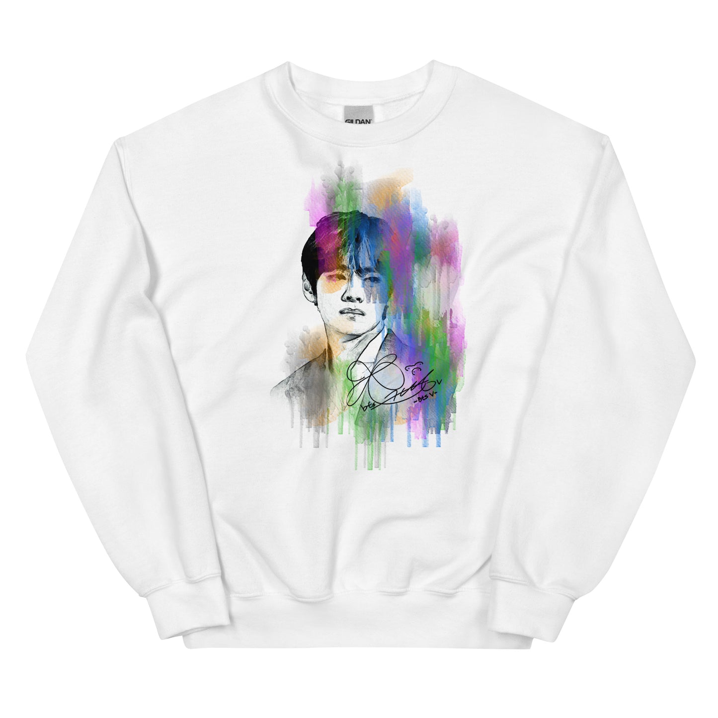 BTS V, Kim Tae-hyung Waterpaint Portrait Unisex Sweatshirt
