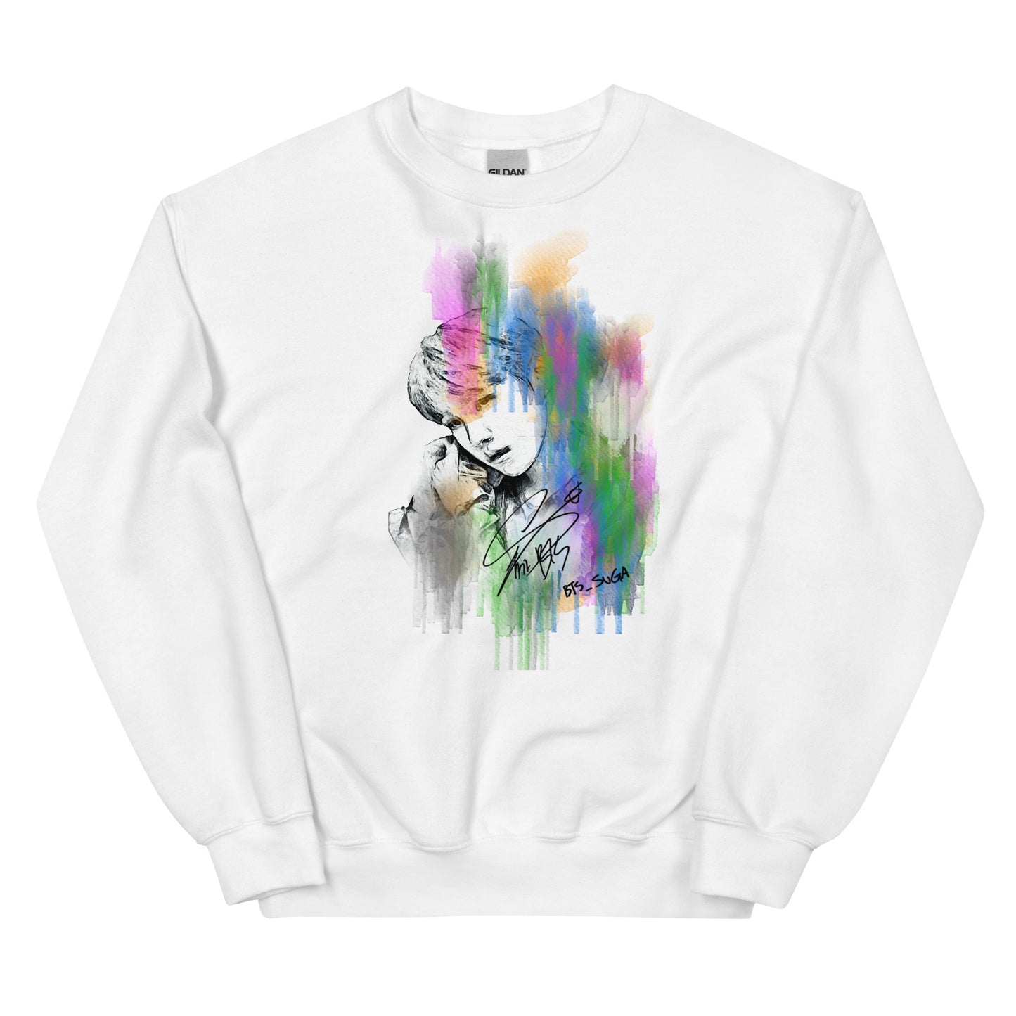 BTS Suga, Min Yoon-gi Waterpaint Portrait Unisex Sweatshirt