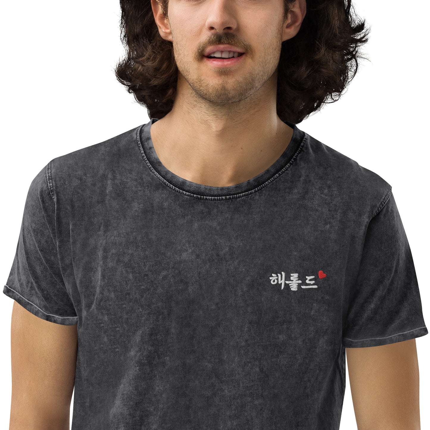 Harold in Korean Kpop Denim Embroidery Unisex T-Shirt