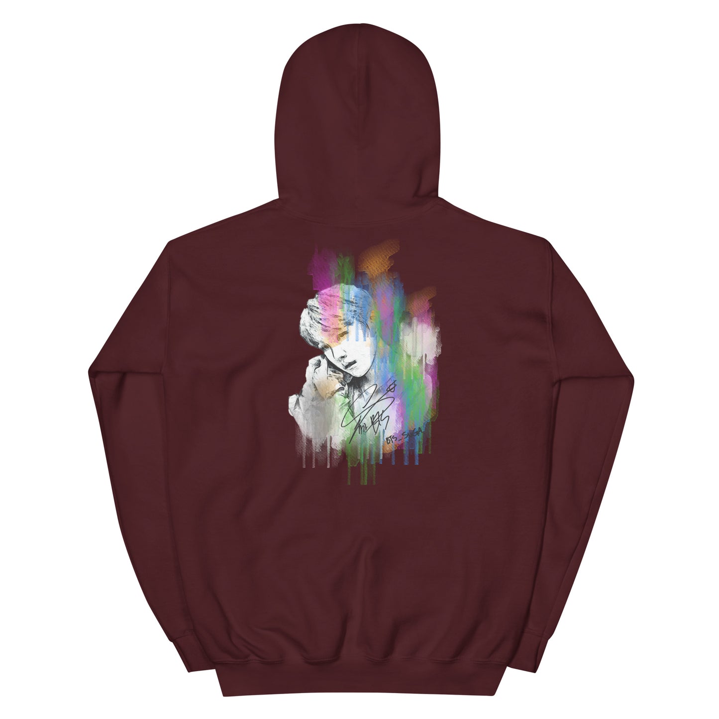 BTS Suga, Min Yoon-gi Waterpaint Portrait Unisex Hoodie