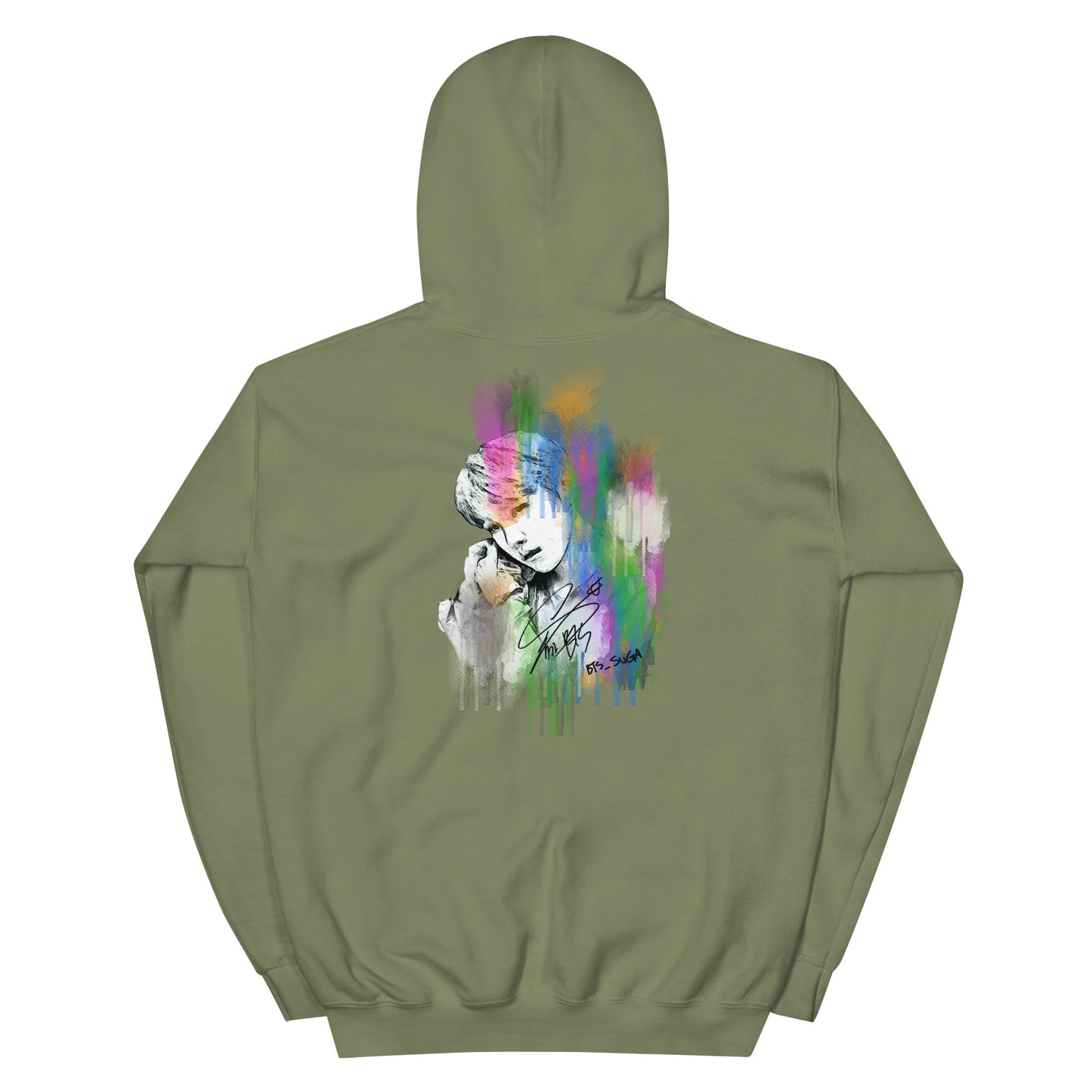BTS Suga, Min Yoon-gi Waterpaint Portrait Unisex Hoodie