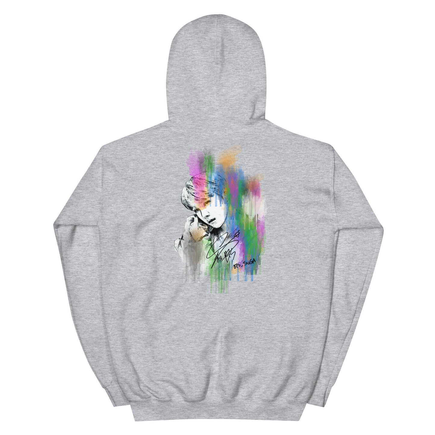 BTS Suga, Min Yoon-gi Waterpaint Portrait Unisex Hoodie