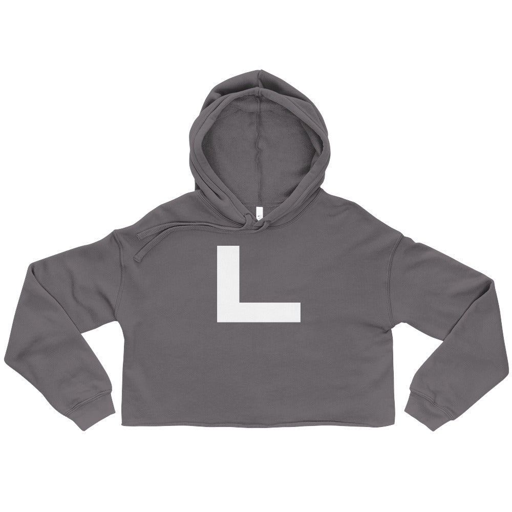 Korean Hangul Nieun (n) sound Geometrical Consonant Women's Cropped Hoodie