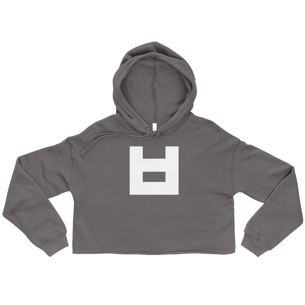 Korean Hangul Bieup (b/v) sound Geometrical Consonant Women's Cropped Hoodie