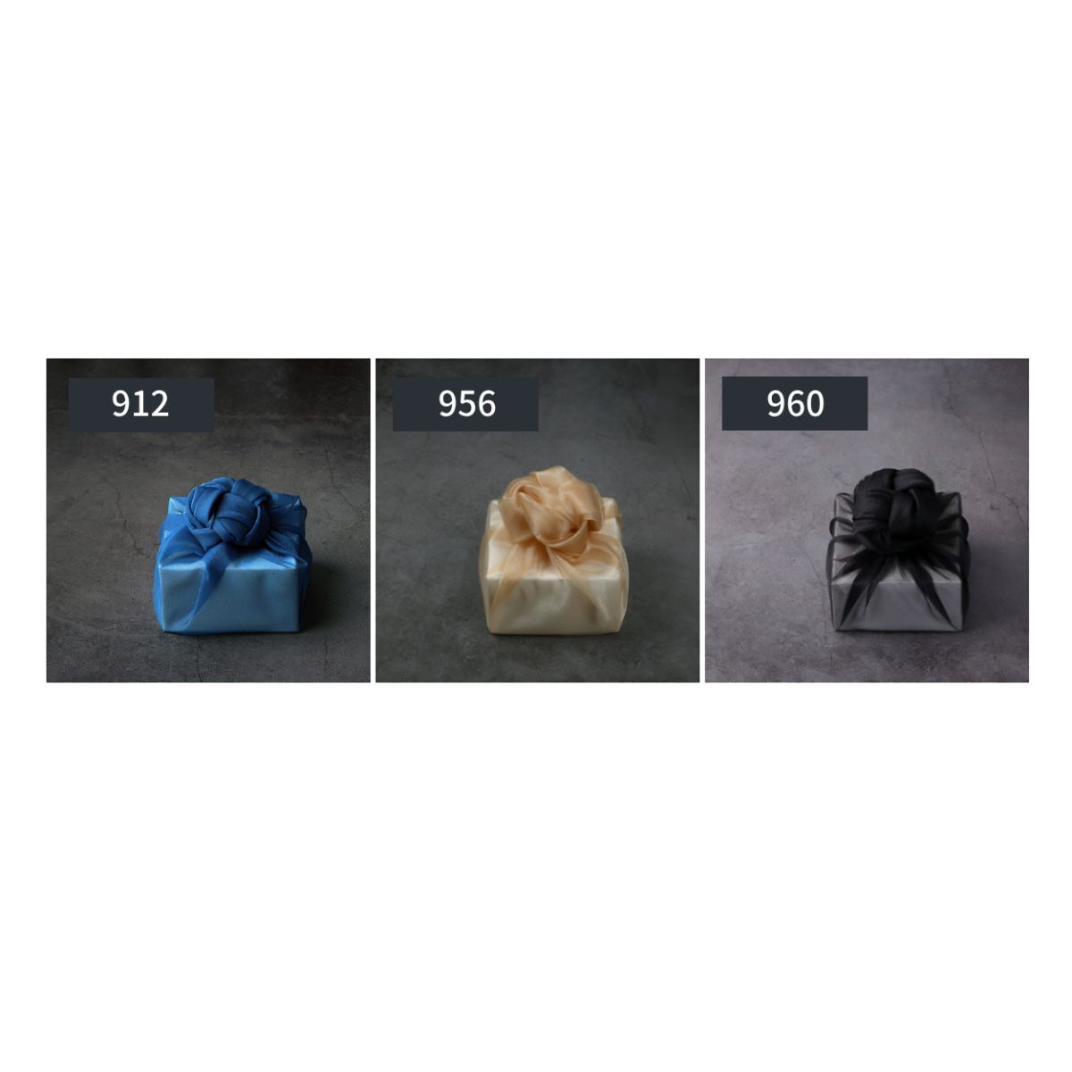 three color of Bojagi. blue,gold,black.