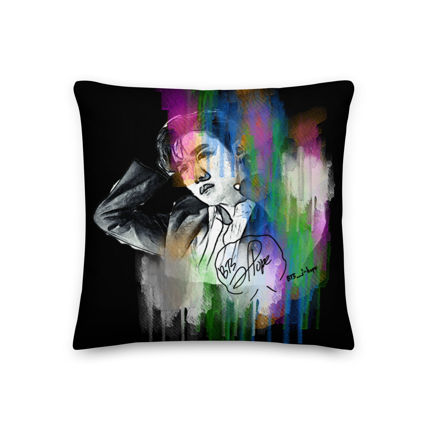 BTS J-Hope, Jung Ho-seok Waterpaint Portrait Premium Pillow
