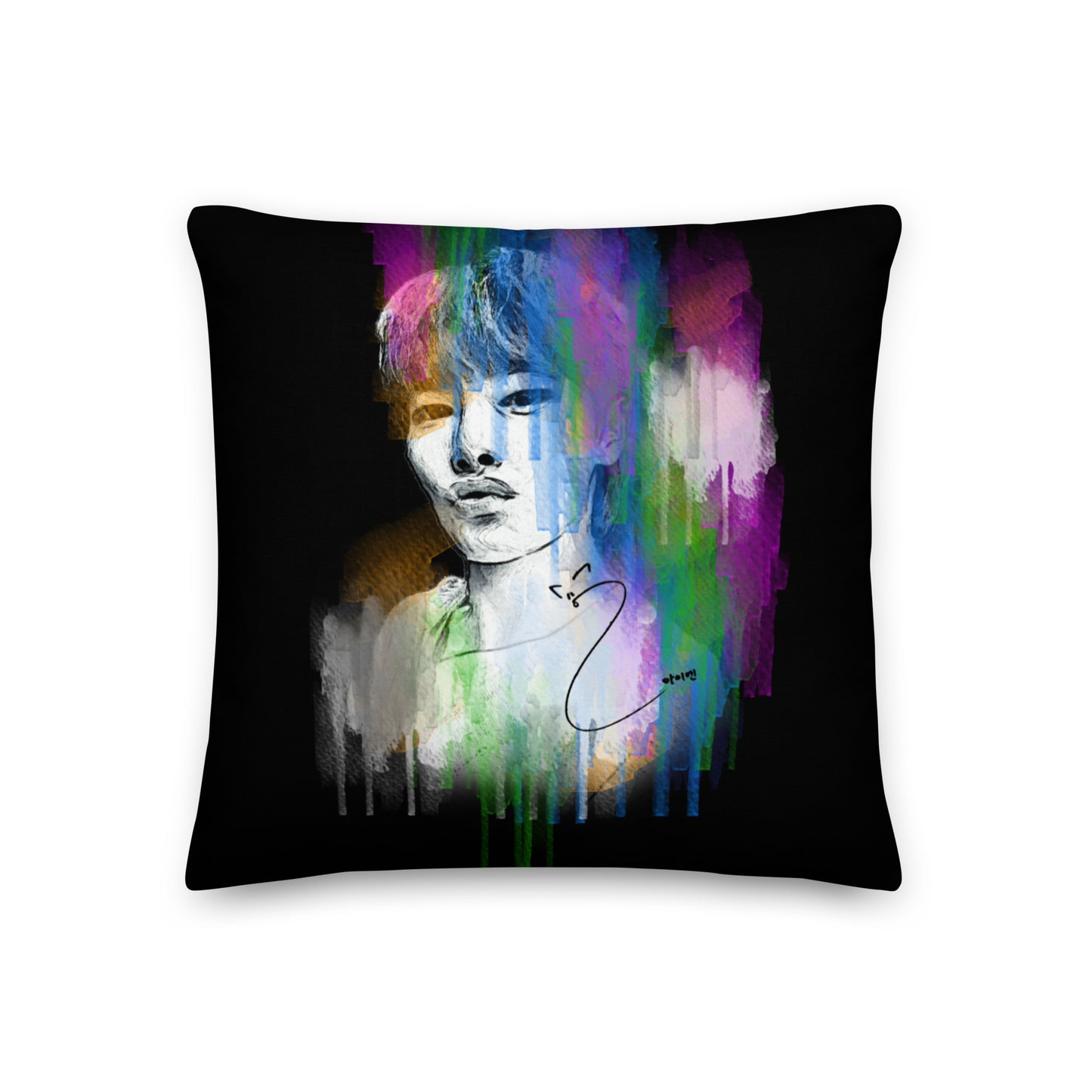 Stray Kids I.N, Yang Jeong-in Waterpaint Portrait Premium Pillow
