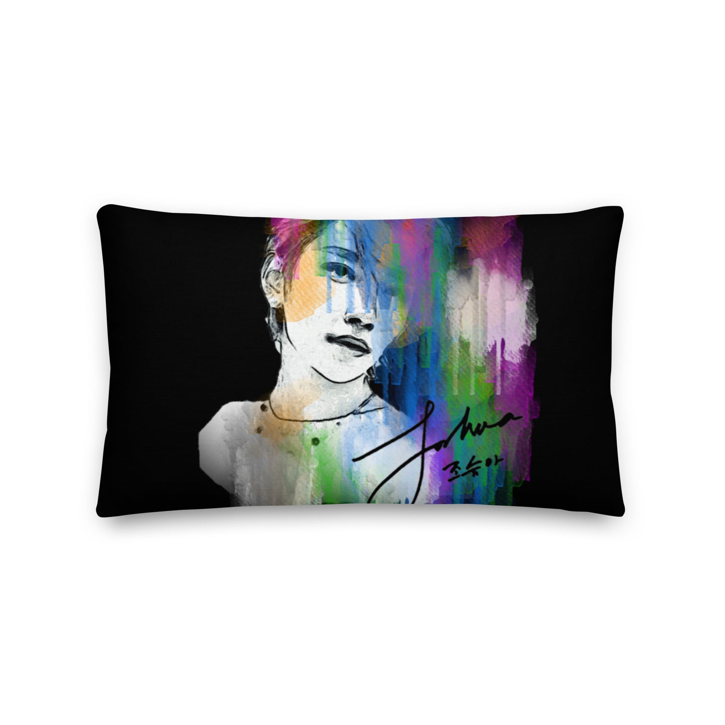 SEVENTEEN Joshua, Joshua Hong Waterpaint Portrait Premium Pillow