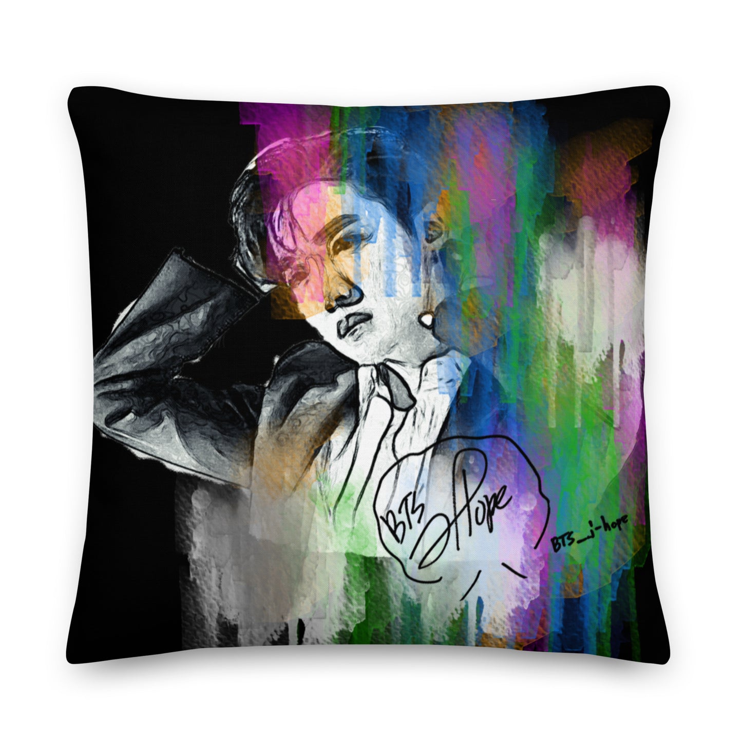 BTS J-Hope, Jung Ho-seok Waterpaint Portrait Premium Pillow