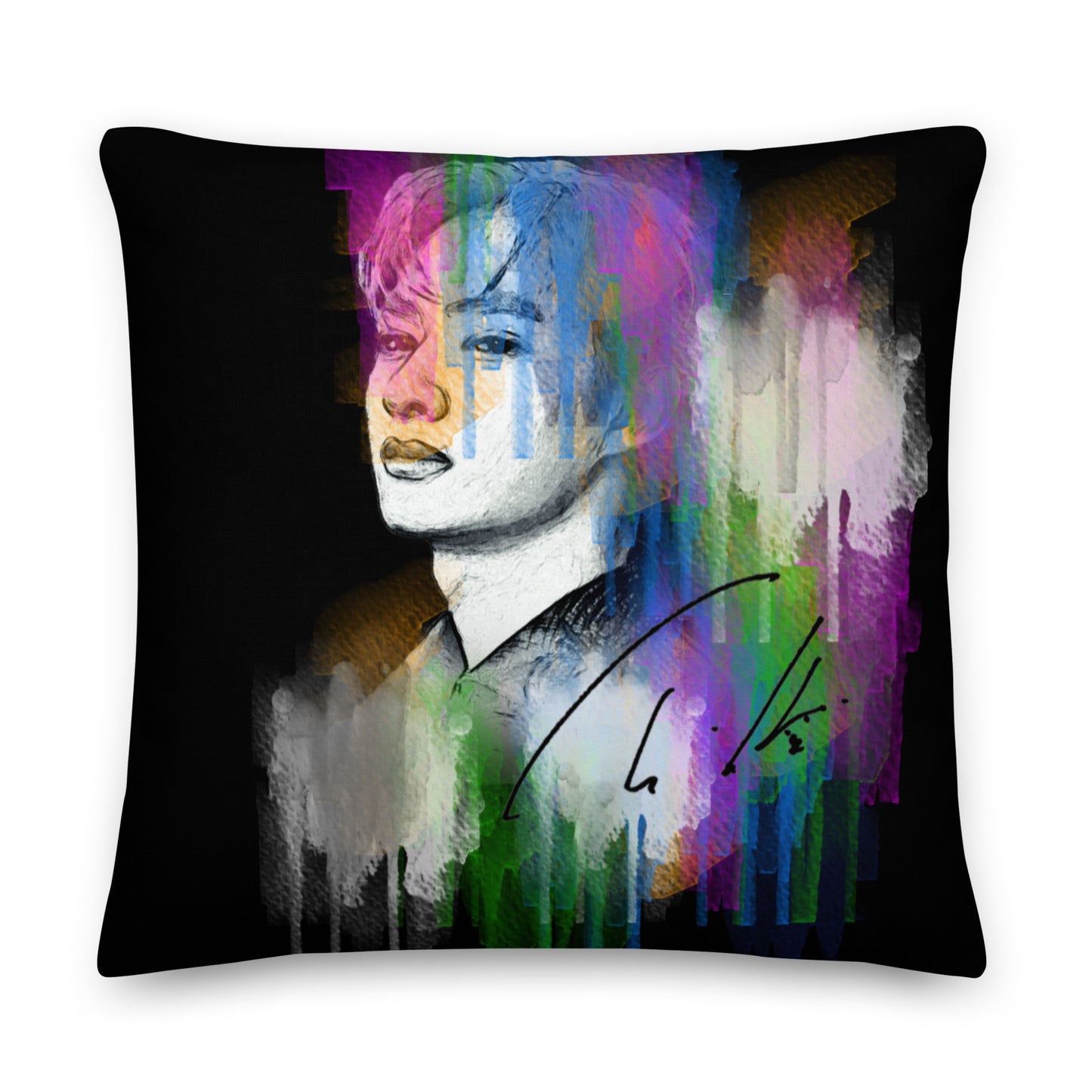 SEVENTEEN Jun, Wen Junhui Waterpaint Portrait Premium Pillow