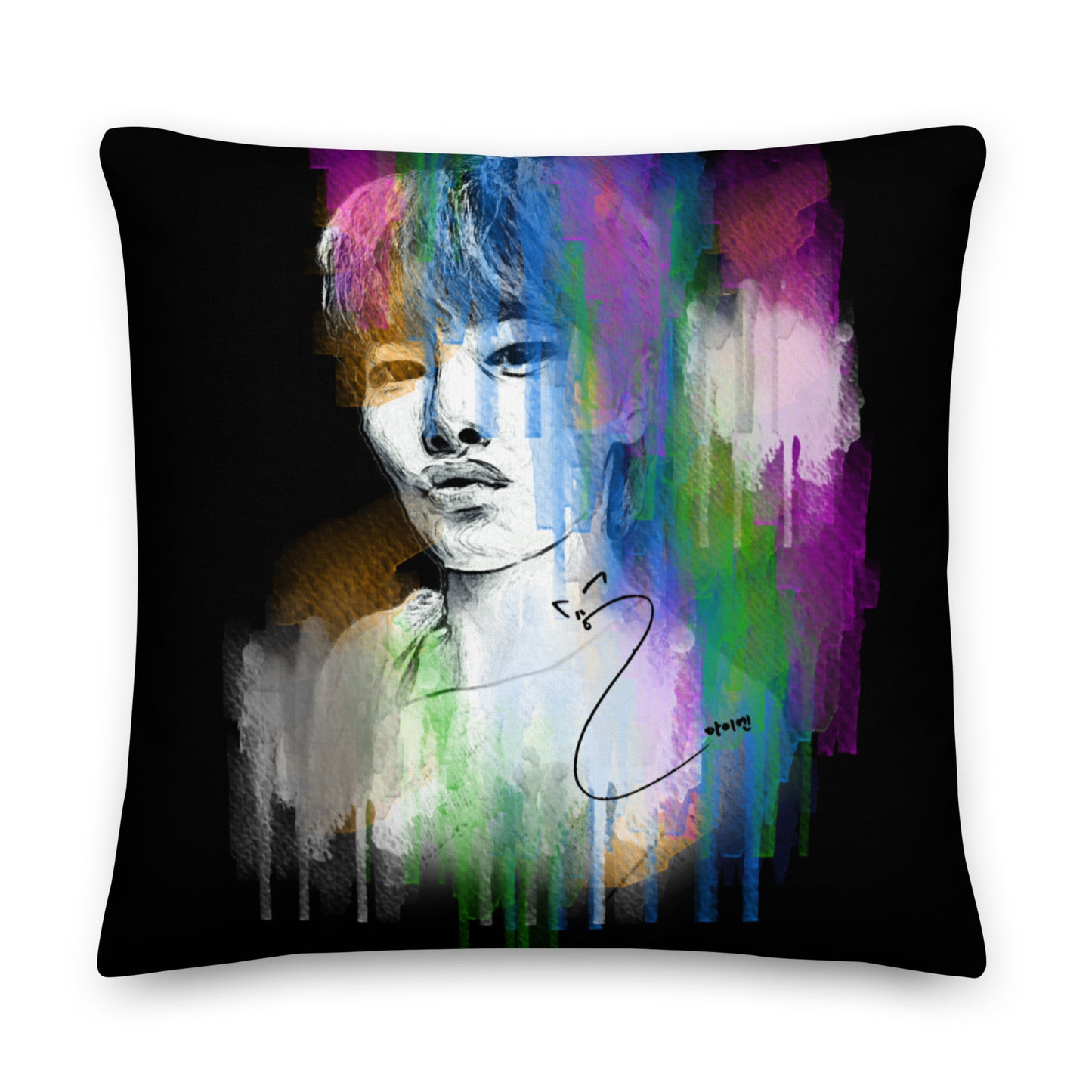 Stray Kids I.N, Yang Jeong-in Waterpaint Portrait Premium Pillow