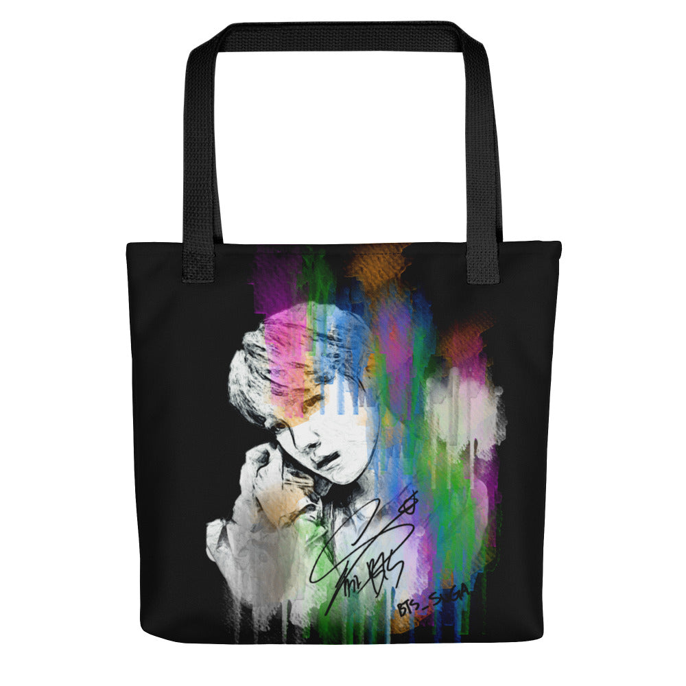 BTS Suga, Min Yoon-gi Waterpaint Portrait Tote Bag