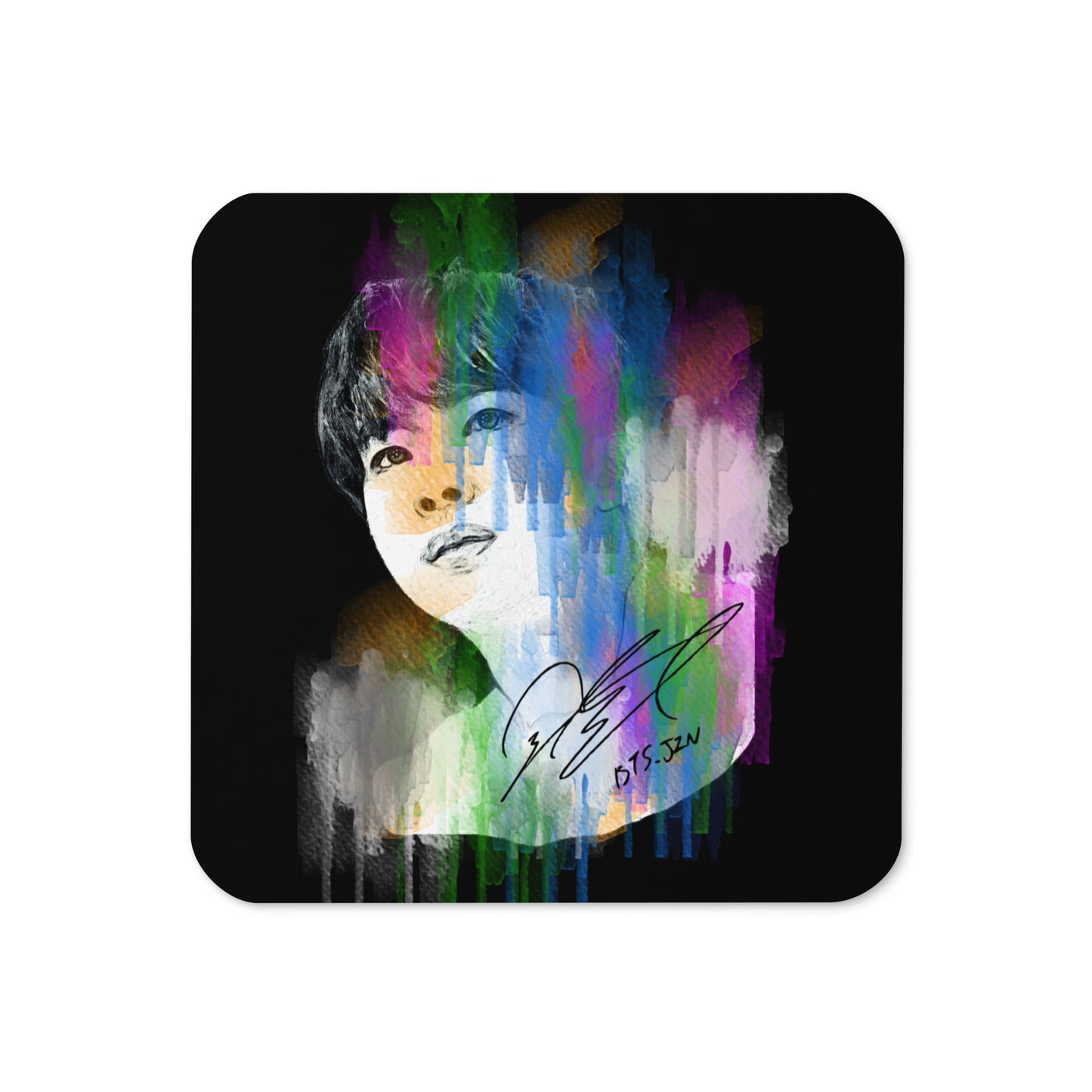 BTS Jin, Kim Seok-jin Waterpaint Portrait Cork Coaster