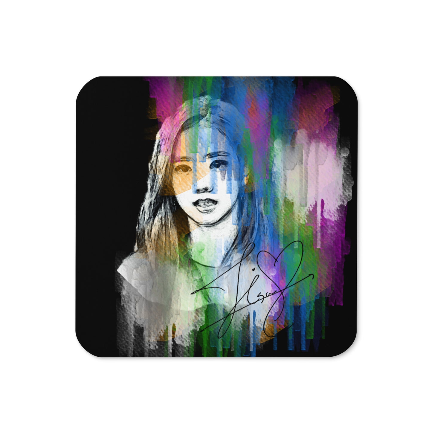 BLACKPINK Jisoo, Kim Jisoo Waterpaint Portrait Cork Coaster