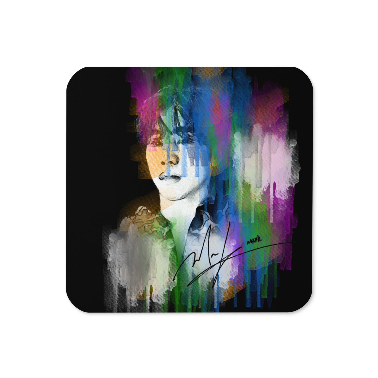 GOT7 Mark, Mark Tuan Waterpaint Portrait Cork Coaster