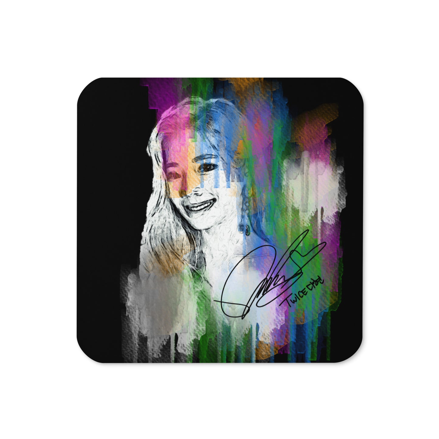 TWICE Dahyun, Kim Da Hyun Waterpaint Portrait Cork Coaster