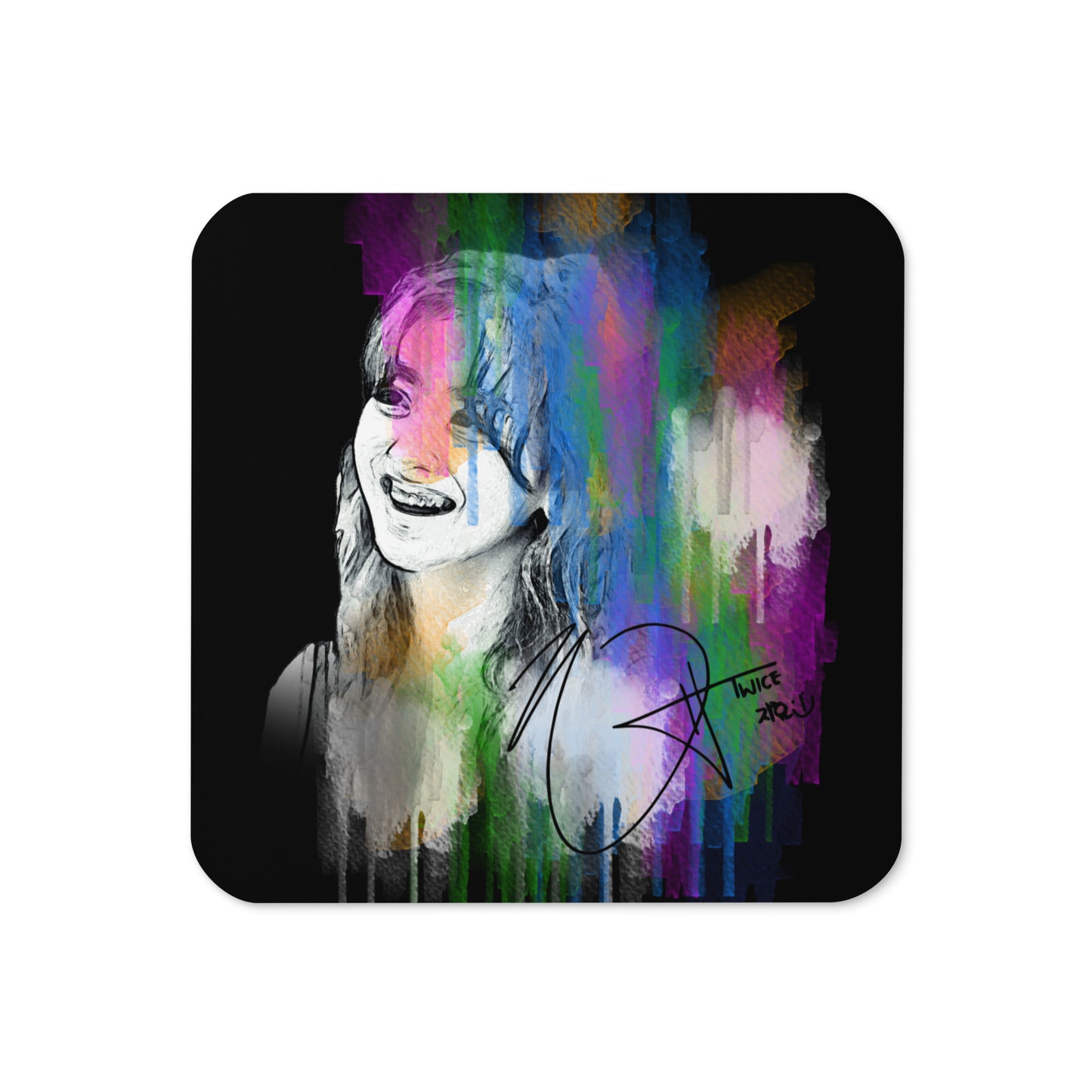 TWICE Jihyo, Park Ji-hyo Waterpaint Portrait Cork Coaster