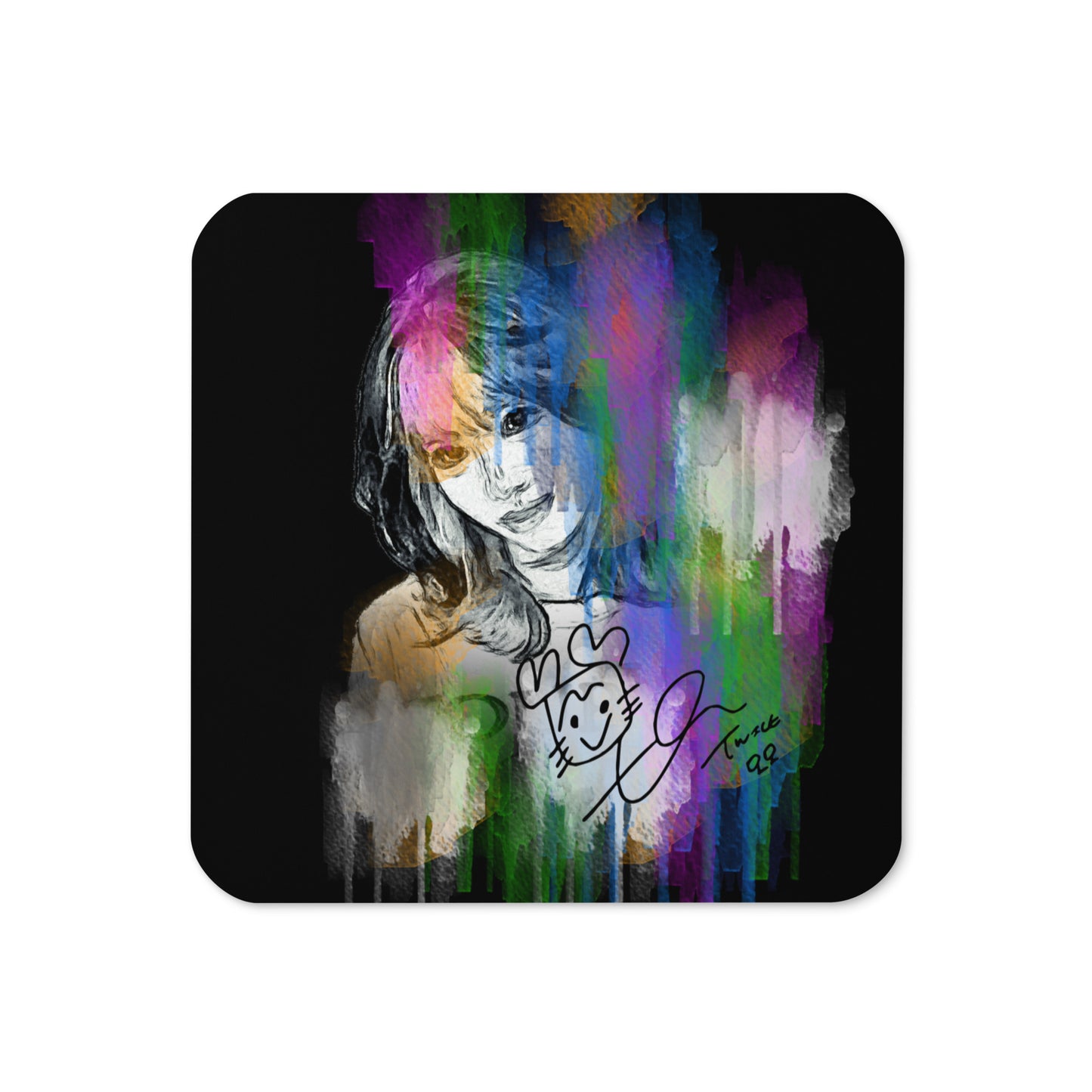 TWICE Momo , Hirai Momo Waterpaint Portrait Cork Coaster