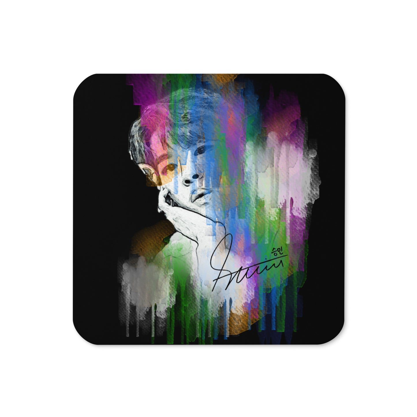 Stray Kids Seungmin, Kim Seung-min Waterpaint Portrait Cork Coaster