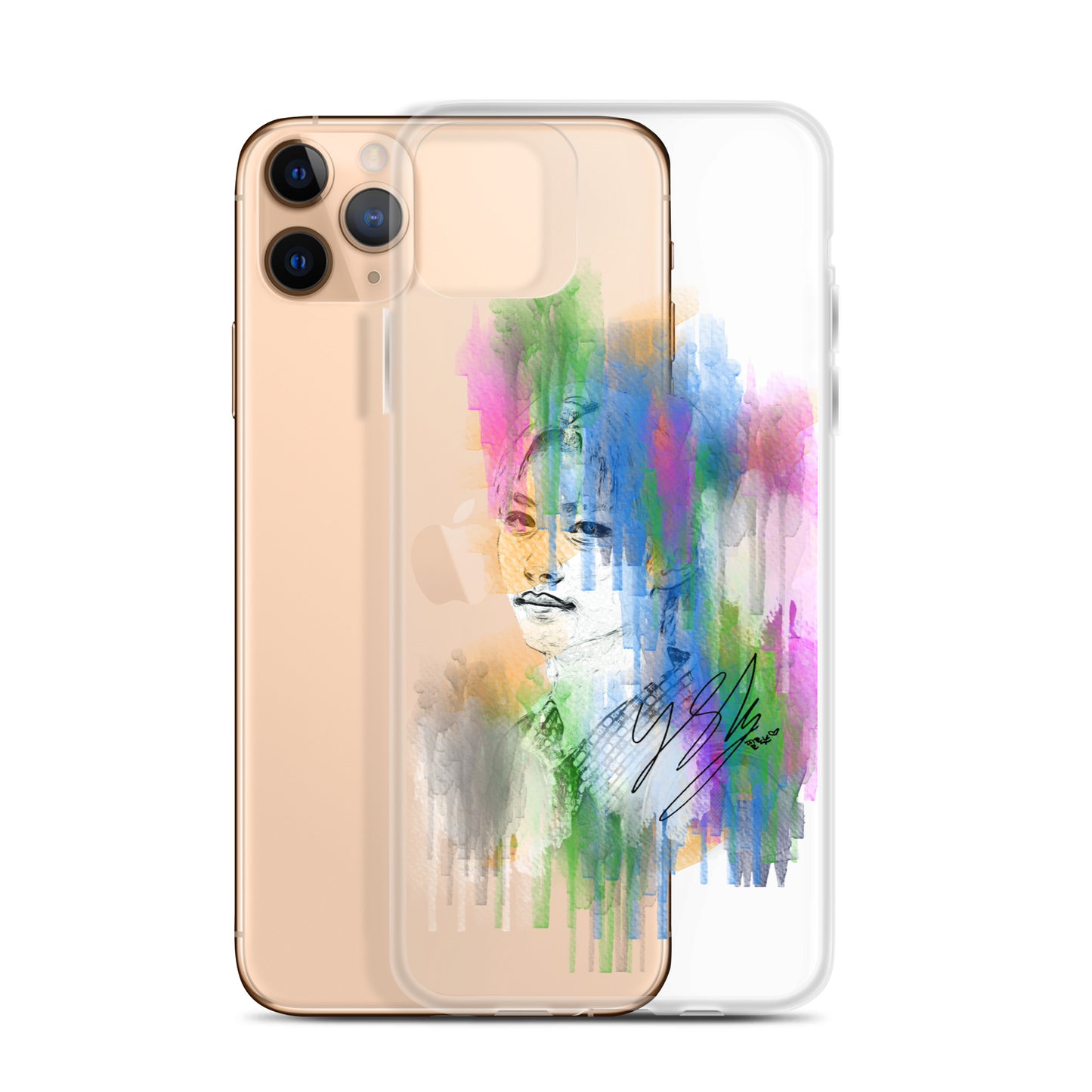 Stray Kids Felix, Lee Felix Waterpaint Portrait iPhone Case
