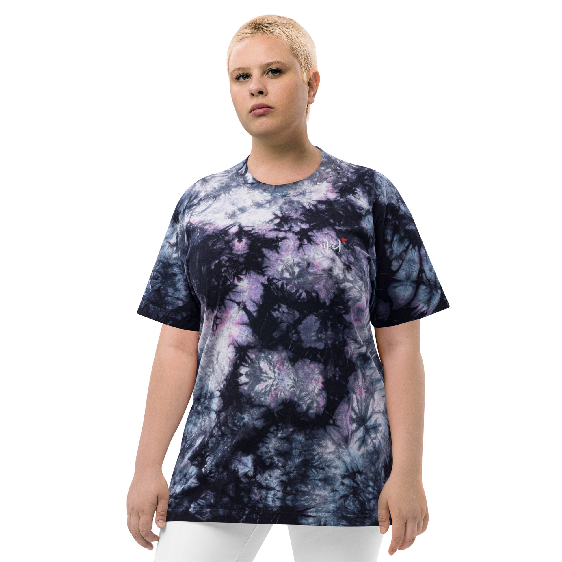Marie in Korean Kpop Shaka Wear Embroidery Tie-Dye Unisex T-Shirt - kpophow