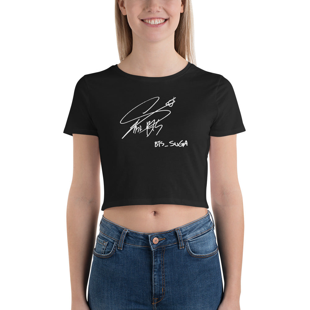 BTS Suga, Min Yoon-gi Autograph Women's Cropped T-Shirt