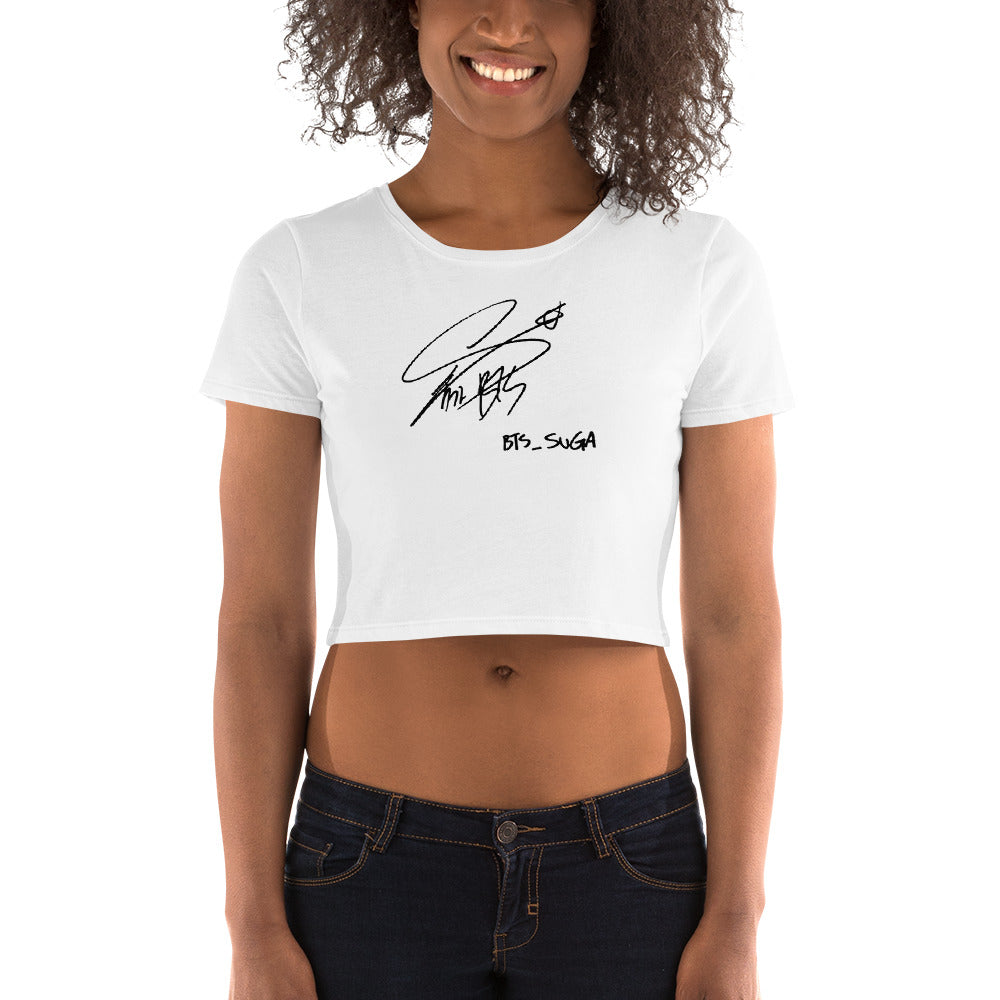 BTS Suga, Min Yoon-gi Autograph Women's Cropped T-Shirt